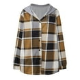 thumbnail image 5 of NAFUU Plaid Jackets for Women Thick Lined Casual Button Down Plaid Shacket Long Sleeve Hooded Jackets Fall Winter Sweatshirt Coat Warm Fuzzy Coats, 5 of 5