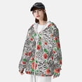 thumbnail image 3 of Fotbe Roses Zèbre Mixte 1 Veste de Protection Solaire UPF 50+ pour Hommes et Femmes avec Capuche et Poches Randonnée Performance Extérieure-TTG, 3 of 7