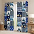 thumbnail image 2 of Tractor 30%-50% Blackout Curtains Equipment Trucks Curtains Construction Bedroom Curtains Cute Cartoon Equipment Farm Trucks Window Curtains Blue Vehicle Living Room Curtains,2 Panels (38Wx45L), 2 of 5