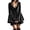 Black #14, variant on Women Bell Sleeve Dress Pearl Trim V Neck Flowy Layered Velvet Mini Dress L