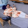 thumbnail image 3 of Wearable Oversized Blanket,Halloween Ghosts and Pumpkins Pattern Wearable Blanket Hoodie for Adults,Cozy Hooded Blankets with Super Pockets,Super Warm Fuzzy Pullover for Women & Men, 3 of 6