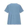 thumbnail image 4 of GUACER Short Sleeve Shirts for Women Trendy Cotton Linen V Neck Button Down Casual Blouses Relaxed Fit Tee Tops for Ladies, 4 of 6