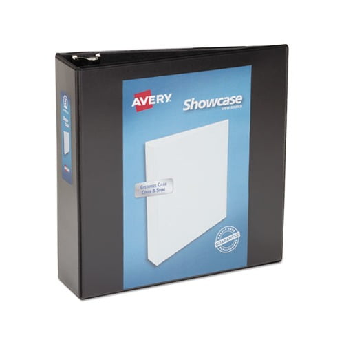 Showcase Economy View Binder with Round Rings 3 Rings, 3" Capacity, 11 x 8.5, Black