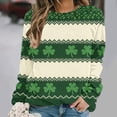 thumbnail image 5 of Womens St Patricks Day Sweatshirts Crew Neck Loose Holiday Green Print Shirts Casual Comfy Pullover Tops (L, Green O), 5 of 7
