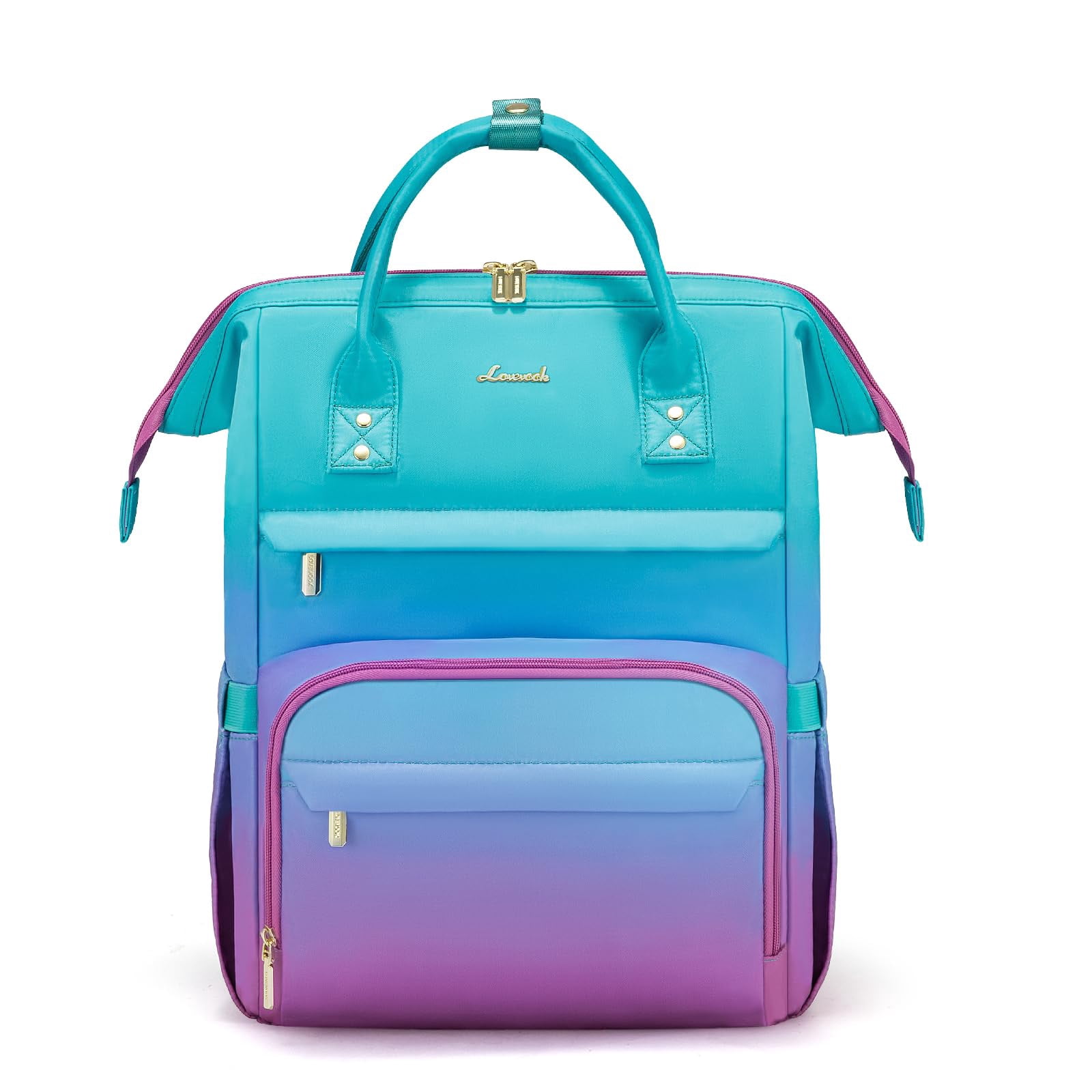 LOVEVOOK Gradient Laptop Backpack for Women,17.3 Inch Work Computer Bakcpack Purse Laptop Bag With Anti-Theft Pocket,Waterproof Carry on Teacher Coll