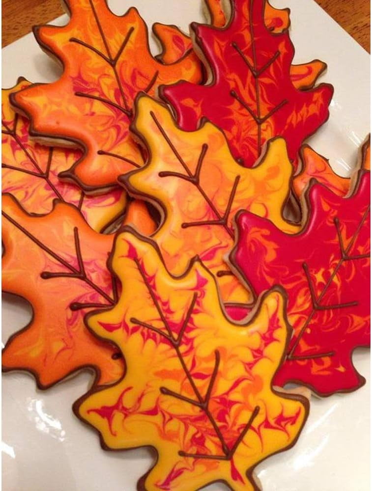 Fall Leaves Cookie Cutters Set - 4 Piece Stainless Steel Maple & Oak Leaf Shapes For Autumn Baking