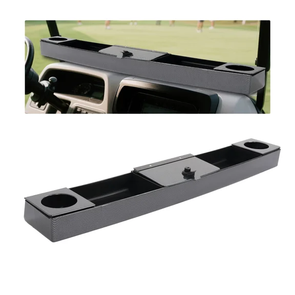 Kojem Golf Cart Dash Storage Organizer Beverage Tray Universal Fit Carbon Fiber Color
