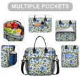thumbnail image 2 of OBREWU Blue Pioneer Flower Women's Insulated Leakproof Large Lunch Bag, Oxford Cloth, 2 of 7