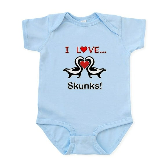 CafePress - I Love Skunks Infant Bodysuit - Baby Light Bodysuit, Size Newborn - 24 Months