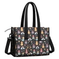 thumbnail image 2 of Teacher Tote Bag,Black Princess Castle Rainbow Pattern Teacher Utility Tote Bag,Large Work Tote Bags for Women with Multiple Pockets,Top Zipper Closure,13.8x10.6x6.7 Inch, 2 of 5
