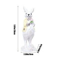 thumbnail image 2 of Artificial Flocked Bunny Standing Sculpture Easter Garden Decoration Holiday Tabletop Home Decor Green Resin Rabbit Ornament(Yellow), 2 of 6