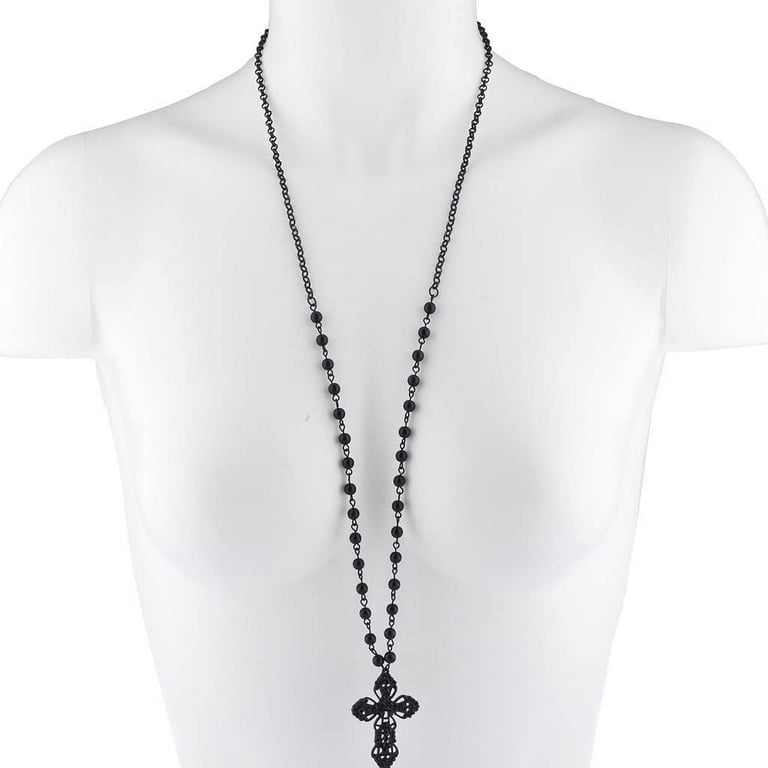 アクセサリー Vintage Black Rosary Necklace il_1080xN.1201050525_28jd.jpg