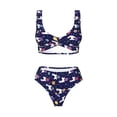 thumbnail image 4 of Rocae Lama in Space for Bikini Set for Women Two Piece Sexy High Swimsuits Split Crossover Bikini Medium, 4 of 9