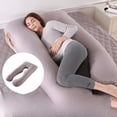 thumbnail image 4 of Almohada para embarazadas, almohada en forma de U desmontable y lavable, cojín grande, almohada de cintura, 4 of 6