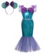thumbnail image 3 of Disney vestido de princesa sirenita para niña, traje de lujo con estampado de encaje y volantes para Halloween, Carnaval, cumpleaños, Cosplay, Ariel, 3 of 5