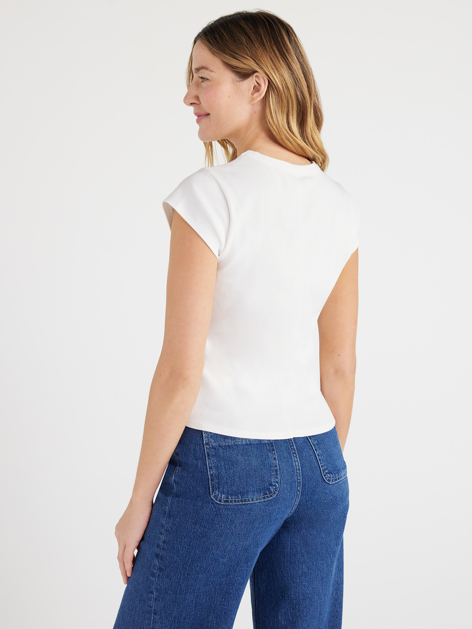 Free Assembly Women's Cap Sleeve Tee, Sizes XS-XXXL