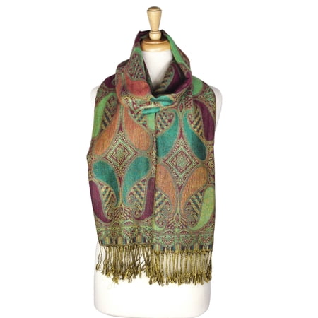 Camel Paisley Shimmering Pashmina - TAN (Pack of 12) main image 1