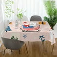 thumbnail image 3 of Yayeee Tablecloths 54" x 54" Rectangle Wrinkle Resistant Party Table Cover, Blue Christmas Santa, 3 of 8