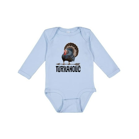 

Inktastic Turkey Hunting Funny Turkaholic Gift Baby Boy or Baby Girl Long Sleeve Bodysuit