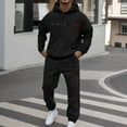 thumbnail image 2 of JAJAHO Men's Hooded Sweatshirt Suit Set Casual Streetwear Sweatsuit With Pockets Daily Wear Long Sleeve Hoodies Ankle-Tied Sweatpants 2 Piece Tracksuits Trendy Outfit, 2 of 5