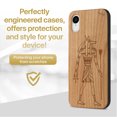 thumbnail image 2 of Case Yard Wooden Case Outside Soft TPU Silicone, Slim Fit Shockproof Wood Protective Phone Cover for Girls Boys Men and Women, Supports Wireless Charging Anubis Design case for iPhone-XR, 2 of 7