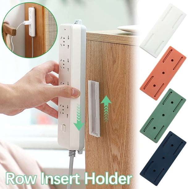 Soporte para regleta - Organizador de fresador adhesivo de doble cara en pack de 12 para escritorio, pared, baldosas - retenedor de plástico transparente de 3,9x1,6 pulgadas para cables y adaptadores
