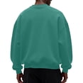 thumbnail image 4 of Nokdvo Crewneck Sweatshirts for Men Long Sleeve Solid Color Sweatshirt Crewneck New X Decoration Pullovers Regular Fit Solid Thermal Winter Warm Pullover Tops,Turquoise 2XL, 4 of 4