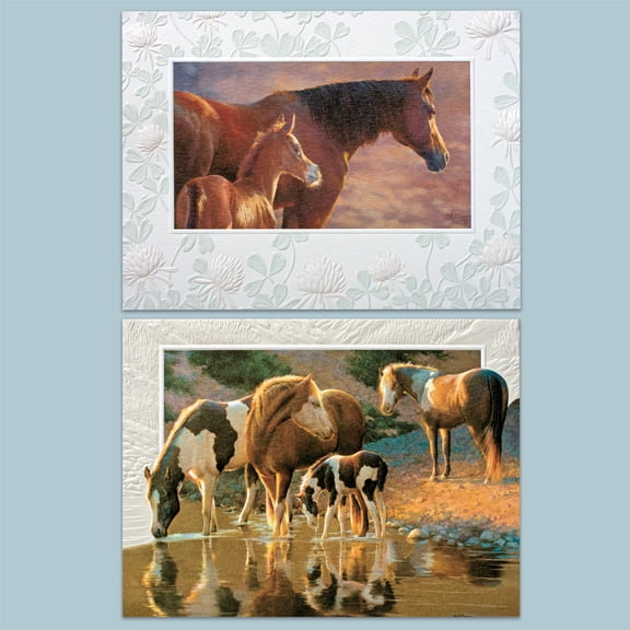 Pumpernickel Press Embossed Small/Petite Blank Note Card Set - New Day, 18 Count. Made in USA