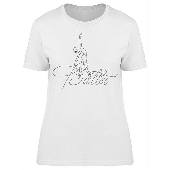Ballet Ballerina Sketch One Line T-Shirt Women -Image by Shutterstock, Female XX-Large
