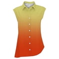 thumbnail image 4 of Duoif Vest Tops for Women Cotton Linen Shirts for Women Sleeveless Collared Tops Oversized Button up Blouses Work Shirts Casual Summer Tshirt Womens Tops Yellow XL, 4 of 5