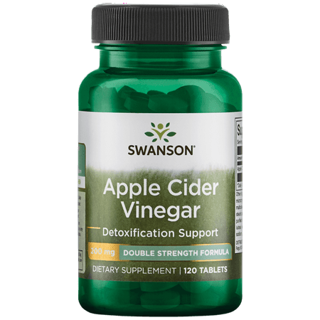 Swanson Apple Cider Vinegar - Double Strength 200 mg 120 (Best Quality Apple Cider Vinegar Pills)