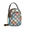 thumbnail image 7 of FORMRS Crossbody Bag for Women Quilted Travel Shoulder Cell Phone Purse with Chain Strap Handbag, Colorful Art Pattern, 7 of 7