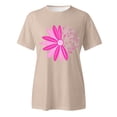 thumbnail image 4 of TSADFHJI Hauts et Robes d'Été pour Femmes T-Shirt à Manches Courtes Imprimé Col Rond Haut Blouse L Kaki, 4 of 5
