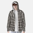 thumbnail image 2 of Fotbe Black and white houndstooth Chaqueta con Protección Solar UPF 50+ para Hombre y Mujer, Camisa con Capucha y Bolsillos-3X-Large, 2 of 7