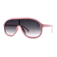 thumbnail image 2 of Iconic 80s Oversize Shield Racer Sport Plastic Sunglasses Pink Smoke, 2 of 4