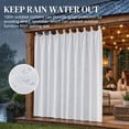thumbnail image 3 of Lapalife Outdoor Curtain for Patio Waterproof Extra Wide, Tap Top Blackout Curtain Thermal Insulated Drapes, 1 Panel, 100''x 96'', White, 3 of 8