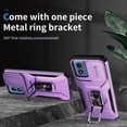 thumbnail image 2 of Allytech Rugged Case for MOTO G pure, [Slide Camera Cover] [360° Rotating Kickstand] [Military Protection] [Magnetic Car Mount] Non-Slip Anti-Scratch Shockproof Heavy Duty Case - Purple, 2 of 8