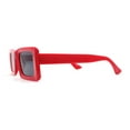 thumbnail image 3 of Minimal Squared Rectangle Plastic Mod Plastic Sunglasses Red - Black, 3 of 4