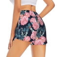 thumbnail image 3 of Bixox Women's Rose Flowers pattern 2 in 1 Running Shorts - Lightweight Athletic Workout Gym Yoga Shorts Liner with Pockets - X-Large, 3 of 7
