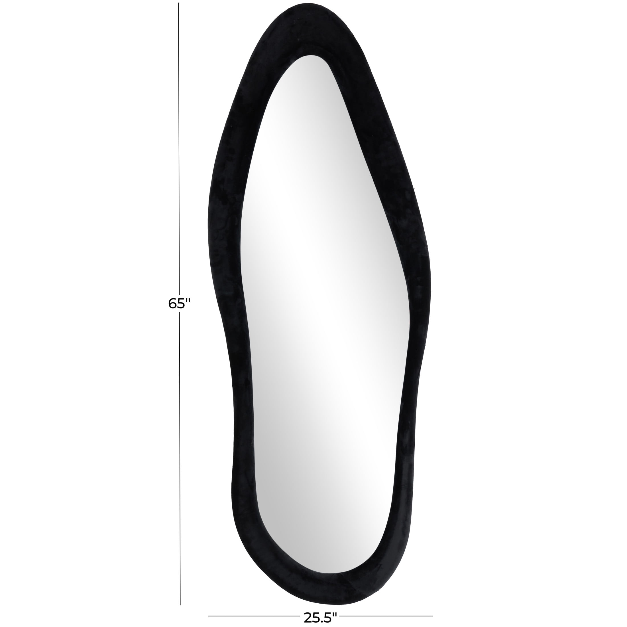 DecMode 26" x 65" Black Wavy Abstract Wall Mirror