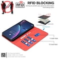 thumbnail image 3 of Compatible with iPhone 15 Pro Wallet Case with Card Holder, Premium PU Leather Floral Design Flip Cover with Kickstand Magnetic Closure, RFID Blocking Phone Case for iPhone 15 Pro, Red, 3 of 6