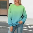 thumbnail image 2 of XPMWRP Women's Gradient Trendy Sweatshirt Casual Long Sleeve Crew Neck Pullover Loose Spring Fall Sweatshirt Watermelon Red M, 2 of 5