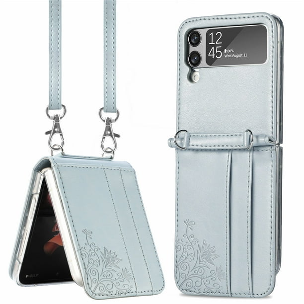 Z Flip 3 Case, Galaxy Z Flip 3 Wallet Case, Allytech Premium PU Leather