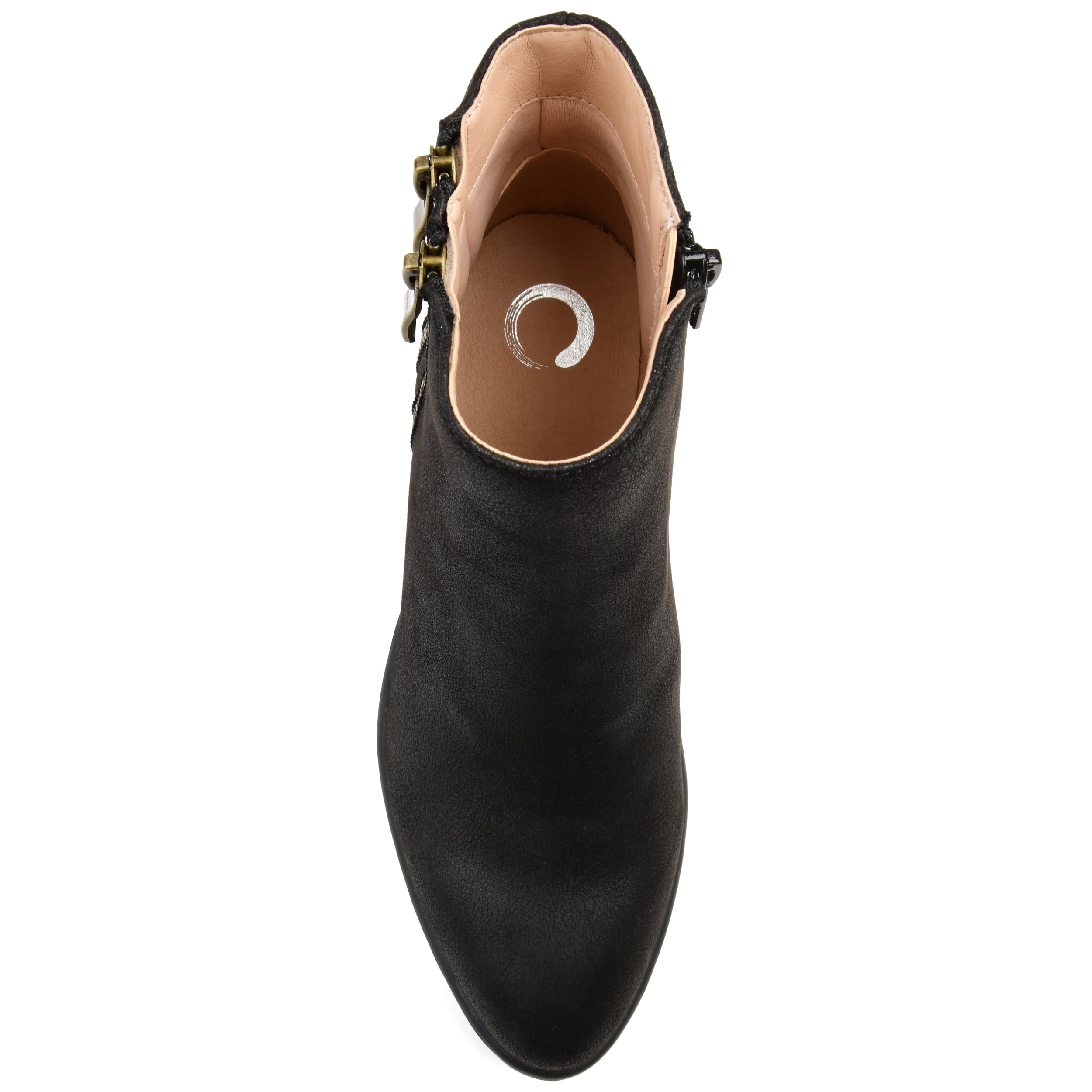 Journee Womens Jayda Inside Zip Stacked Heel Booties