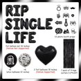 thumbnail image 4 of Rip Single Life Decorations, Gothic Hen Party Decorations - Gothic Photo Booth Props, Rip Single Life Balloons Banner, Black Foil Curtain, Goth Tomb Skull Print Balloons for Gothic Bachelorette Party, 4 of 5