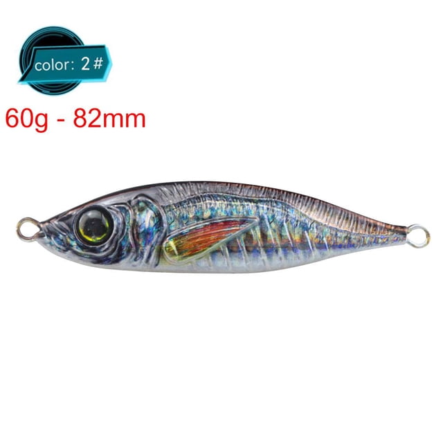 82mm 60g Señuelos de pesca de simulación de metal Anzuelos anzuelos cebo duro artificial (B)