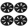 thumbnail image 1 of Qiilu Hubcap Wheel Covers 4pcs 19in Wheel Hub  Matte Black Sporty Design Replacement For  Model Y 2020-2022, 1 of 8