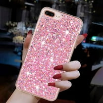 Allytechgroup Glitter Bling Case Compatible with Apple iPhone 8 Plus/ 7 Plus for Girls Women, Slim Fit Soft TPU Back Cover Anti-Scratch Bumper Shockproof Phone Case for iPhone 8 Plus/ 7 Plus, Pink