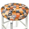 thumbnail image 5 of Salouo Cat Paws Pattern Bar Stool Cushion Cover, Round Crease-Resistant Stretchy Dustproof Stool Seat Slipcover for Bar Round Chair-14 inch, 5 of 6