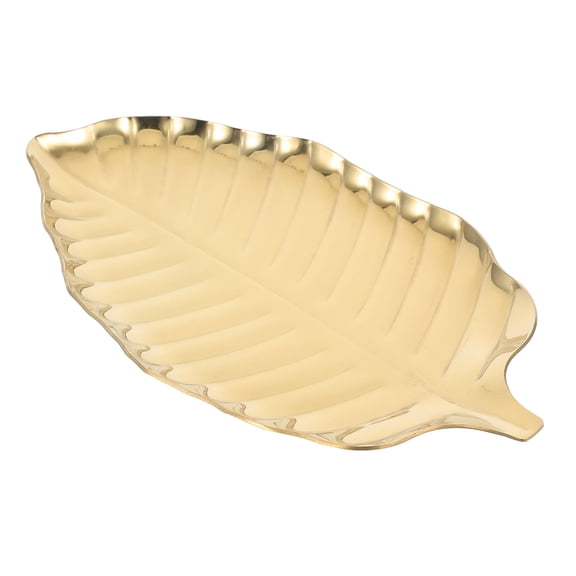Milisten Daily Use Spoon Holder Stainless Steel Gold Leaf Kitchen Decor 1Pack